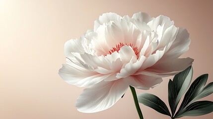 Obraz premium Realistic peony flower isolated background high resolution picture