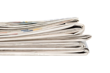 Pile of generic newspapers isolated on white background PNG