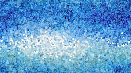 Abstract blue mosaic texture forming a dynamic wave pattern in shades of aqua and white perfect for backgrounds, spa design elements, pool branding and wellness visuals