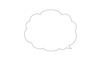 もくもく吹き出し（背景透過）のイラスト
