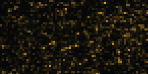 Abstract luxury golden background of cubes or boxes, Random scaled black cube boxes block pattern. Minimalistic idea of modern design with abstract geometric background.