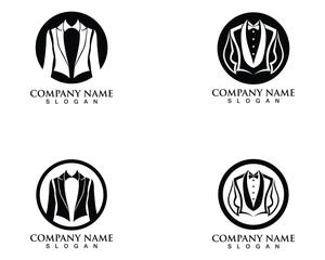 Tuxedo man logo and symbols black icons template