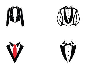 Tuxedo man logo and symbols black icons template