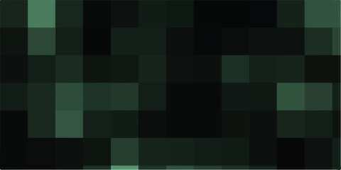 Abstract luxury green background of cubes or boxes, Random scaled black cube boxes block pattern. Minimalistic idea of modern design with abstract geometric background.