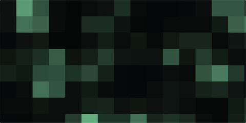 Abstract luxury green background of cubes or boxes, Random scaled black cube boxes block pattern. Minimalistic idea of modern design with abstract geometric background.