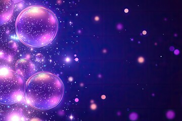 Sparkling, glowing bubbles against a dark background