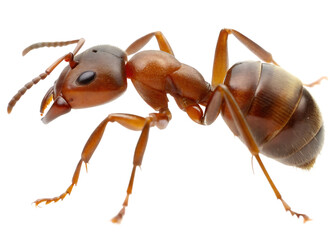 Close up photo of ant isolated on white background PNG 