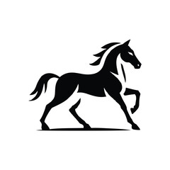 Elegant and powerful horse logo design featuring a galloping or rearing horse silhouette. Perfect for equestrian brands, sports teams, ranches, automotive logos, and luxury product branding. A strong 