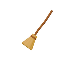 witch broom icon 3d illustration render