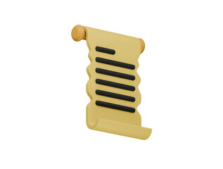 parchment icon 3d illustration render