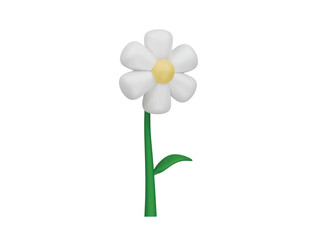 daisy flower icon 3d illustration render 