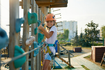 City outdoor rope park for happy childhood and summer leisure activity