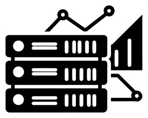 server chart vector silhouette illustration isolated on white background