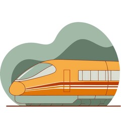Streamlined train engine with high velocity motion effect highlighting transport tech and innovation
