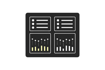 server chart icon vector silhouette illustration isolated on white background