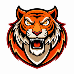 Roaring Tiger Head Vector Mascot