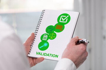 Validation concept on a notepad