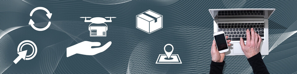 Concept of drone delivery