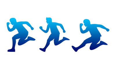 Set of run and jump man illustration vector
