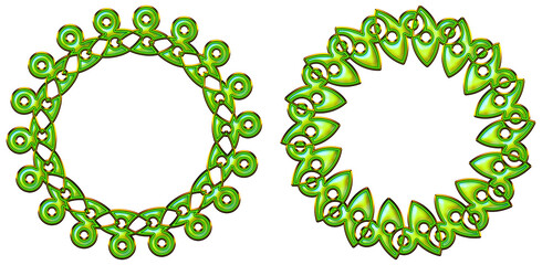 round frame made of green leaves