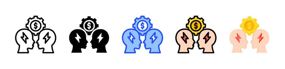 Conflict Resolution Icon Collection With Multiple Styles