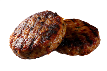 Grilled meat free patties isolated on white background PNG