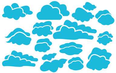 Silhouetted, Cloudscape, Vector, Collection, Black, Clouds, Sky