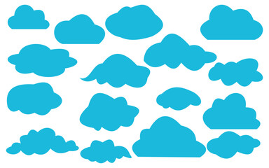 Silhouetted, Cloudscape, Vector, Collection, Black, Clouds, Sky