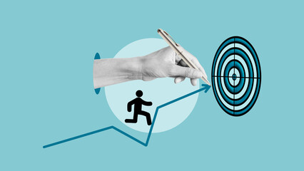The pointing of target for finding success. Personal development, personal and career growth. Coach...