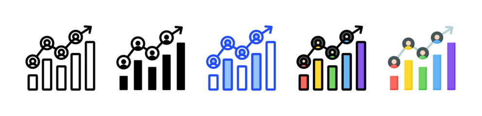 Stakeholder Chart Icon Collection With Multiple Styles