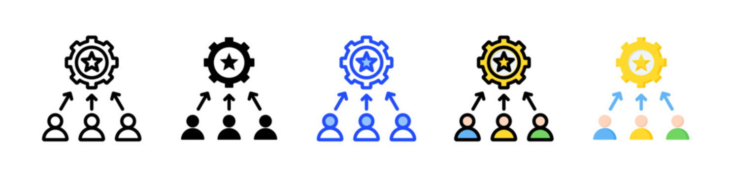 Stakeholder Competitor Icon Collection With Multiple Styles