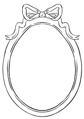 floral ornamental hand drawing circle frame element