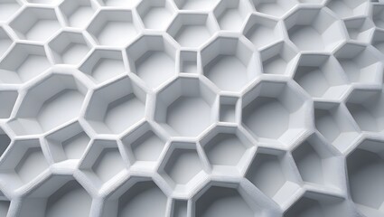 Fototapeta premium Abstract White Hexagon Pattern Geometric Background Texture
