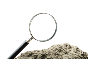 Magnifying glass on empty isolated on white background PNG