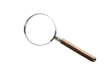 Magnifying glass on empty isolated on white background PNG