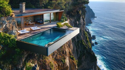 Cliffside infinity pool villa