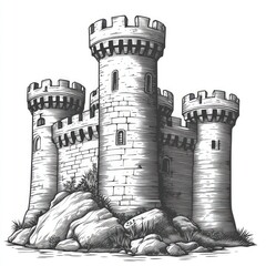 Medieval Fortress Illustration