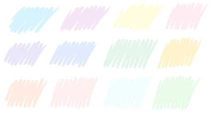 落書き　手描き　パステルカラーのマーカー