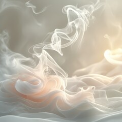 Ethereal wisps of delicate smoke swirling softly in gentle light illumination