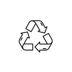 Recycling symbol icon illustration on a white background for sustainability and eco-friendly practices