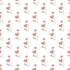 Botanical pattern with delicate floral elements. 