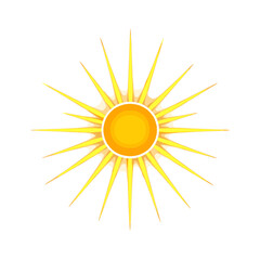 Radiant Sunburst: Bright Yellow Sun Icon Illustration