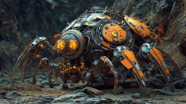 Mech spider, futuristic