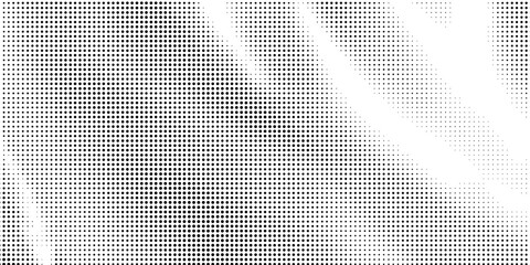 Grunge halftone gradient background. Faded grit noise texture. White and black sand wallpaper. Retro pixelated backdrop. Anime or manga style comic overlay. Vector graphic design textured template