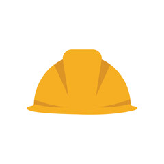 Flat vector illustration of a yellow construction hard hat isolated on a white background. Represents safety, protection, and industrial workwear. Perfect for construction and safety-related content.