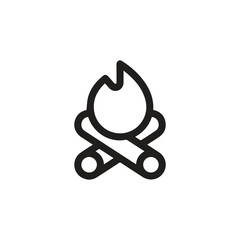 Bonfire icon vector. Linear style sign for mobile concept and web design. Bonfire symbol illustration. Pixel vector graphics - Vector.	