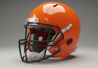 Fototapeta premium Orange football helmet with a black face mask