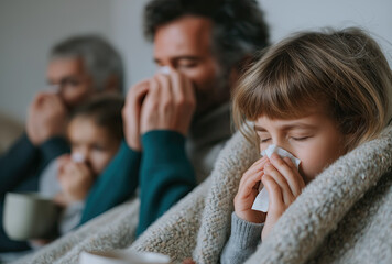 A sick family with runny noses
