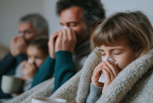 A sick family with runny noses