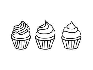 Elegant cupcake frosting sketch for food artwork